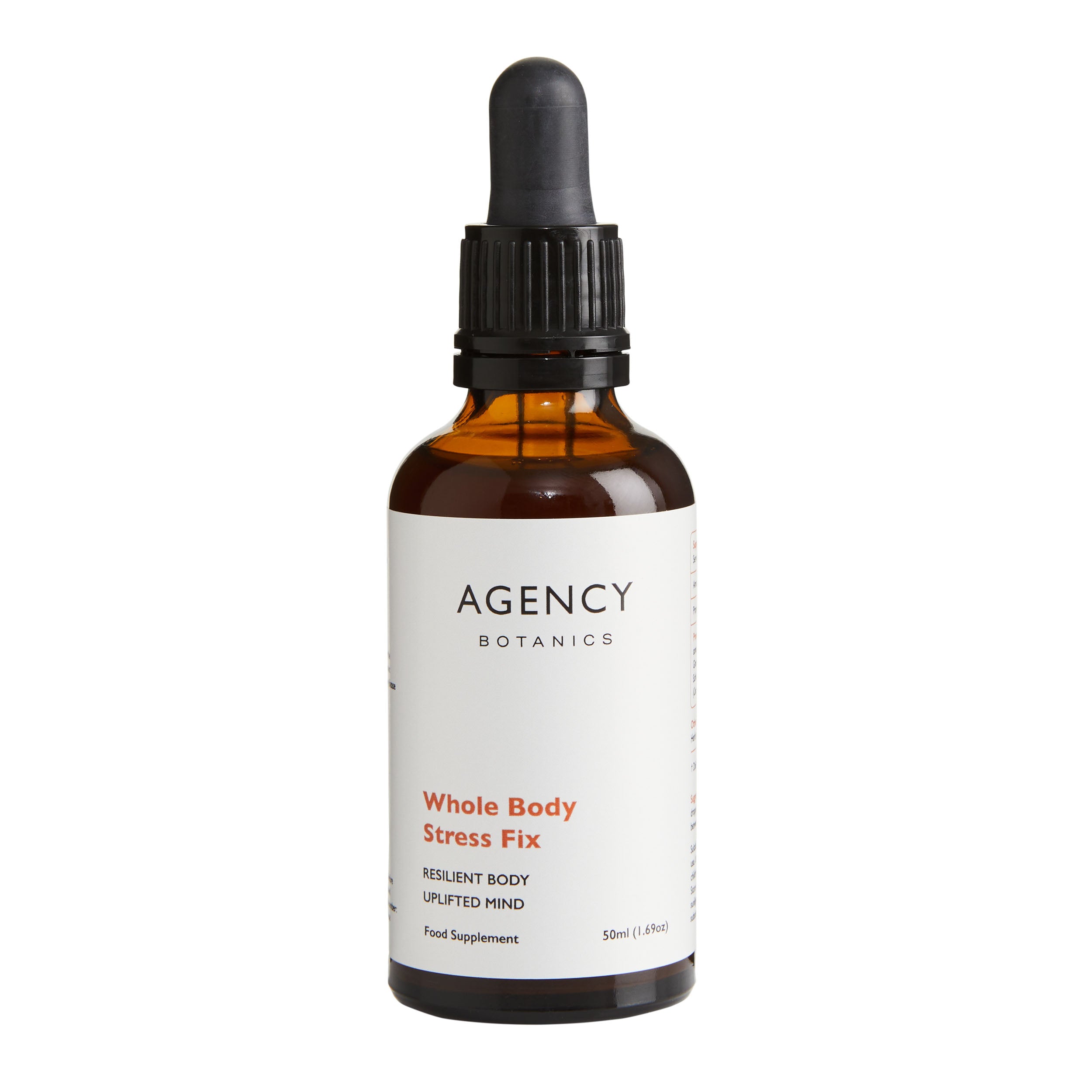 Organic herbal tincture and supplements from Agency Botanics for stress relief and boosting energy, made with adaptogens, Ashwagandha, Siberian Ginseng, Schisandra and Cordyceps.